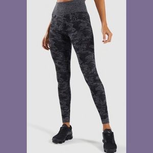 GymShark Black & Grey Camo Seamless Leggings